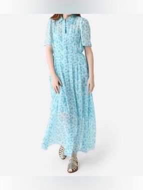Lee Mathews Blue Floral Mia Dress